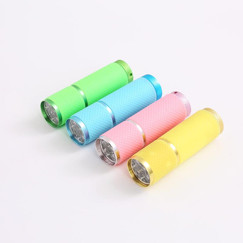 

Миниатюрный УФ-фонарик на 9 светодиодов – портативный черный свет для отверждения ногтей, обнаружение пятен, наружный бликовый фонарь розовый