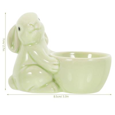 Taza de Huevo de Cerámica Decorativa con Forma de Conejo Soporte para Huevos Organizador de Escritorio Soporte Exhibición de Mesa de Cocina Adorno Favor de Fiesta de Pascua