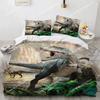 Dinosaur Duvet Cover Set for Kids Boys Girls Polyester  King Queen Size Bedding Set Cartoon Wild Animals Comforter Quilt Cover