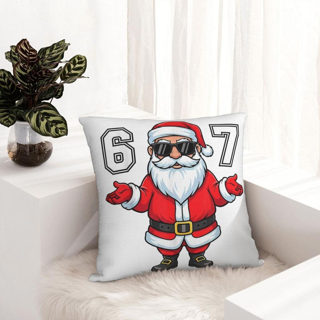 6 7 Christmas Six Seven Meme Pillowcase Printed Fabric Cushion Cover Decorations Pillow Case Cover Seat Square 40*40cm