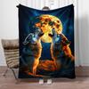 Howling Wolves Full Moon Fleece Blanket Wildlife Art Throw Blanket Night Sky Animal Design Soft Cozy Bedding Decor for Home