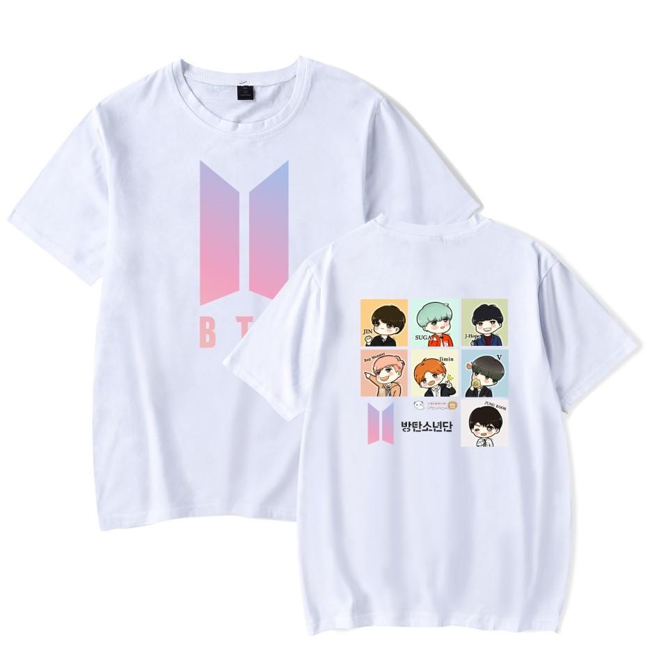 Bts Graphic Printed Modal Tee Oversized Streetwear Shirt For Kpop Fans Summer Casual