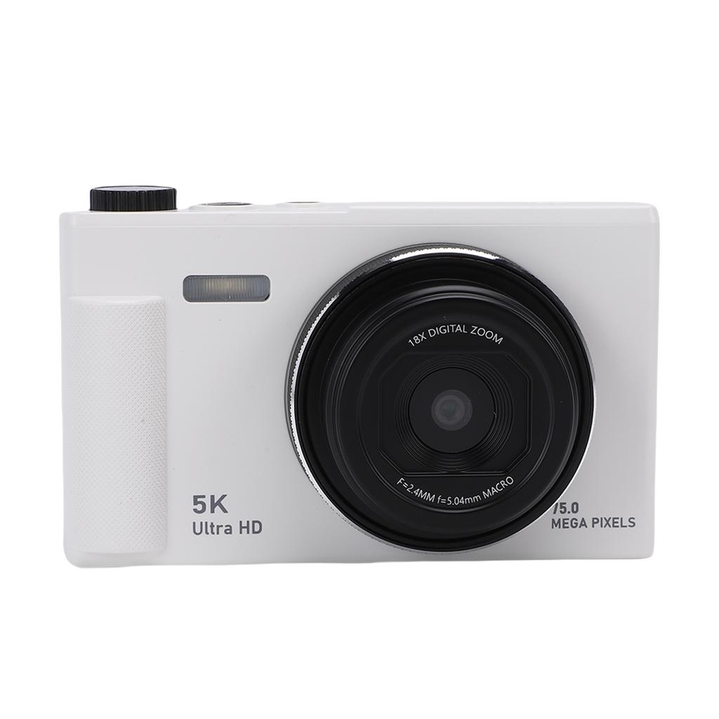 Digital Camera 5K 75MP 18X Zoom Autofocus Vlog Camera with 2.8 Inch 180 degrees  Flip Screen for Travel
