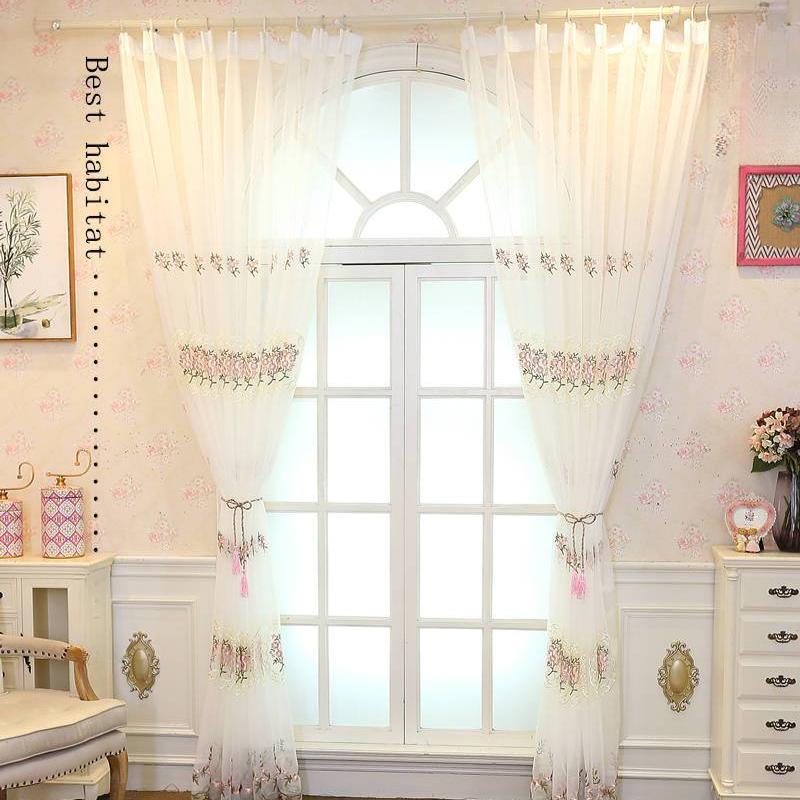 1 Panel White Floral Embroidered Sheer Curtain Panel, Voile Window Drape for Dining Room, Living Room, Bedroom, Sliding Glass Door, Home Decor