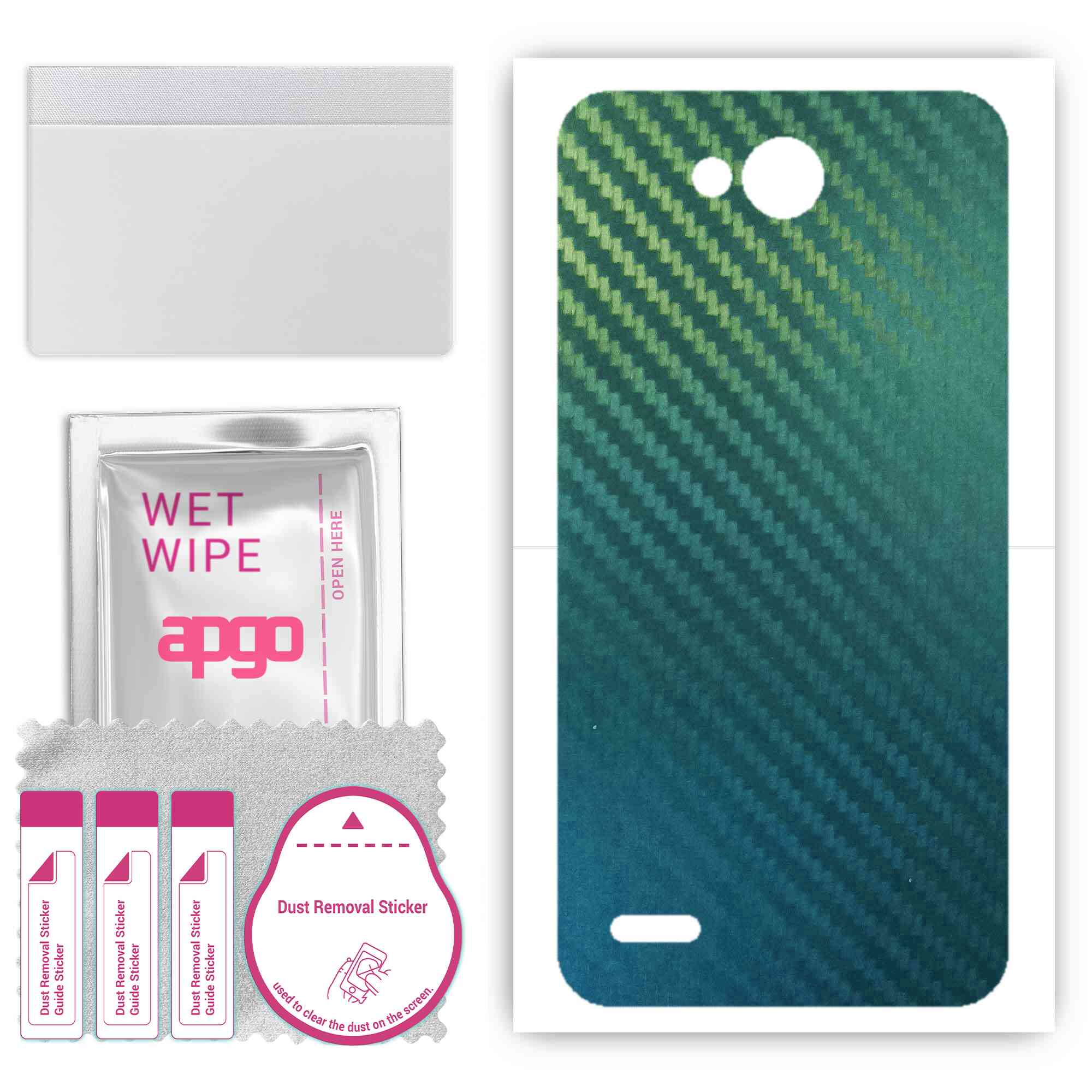 

apgo Protective Skin Sticker for the back compatible with LG X power2, Wrap Film, Foil, Vinyl - Pattern Carbon Chameleon CAKA1