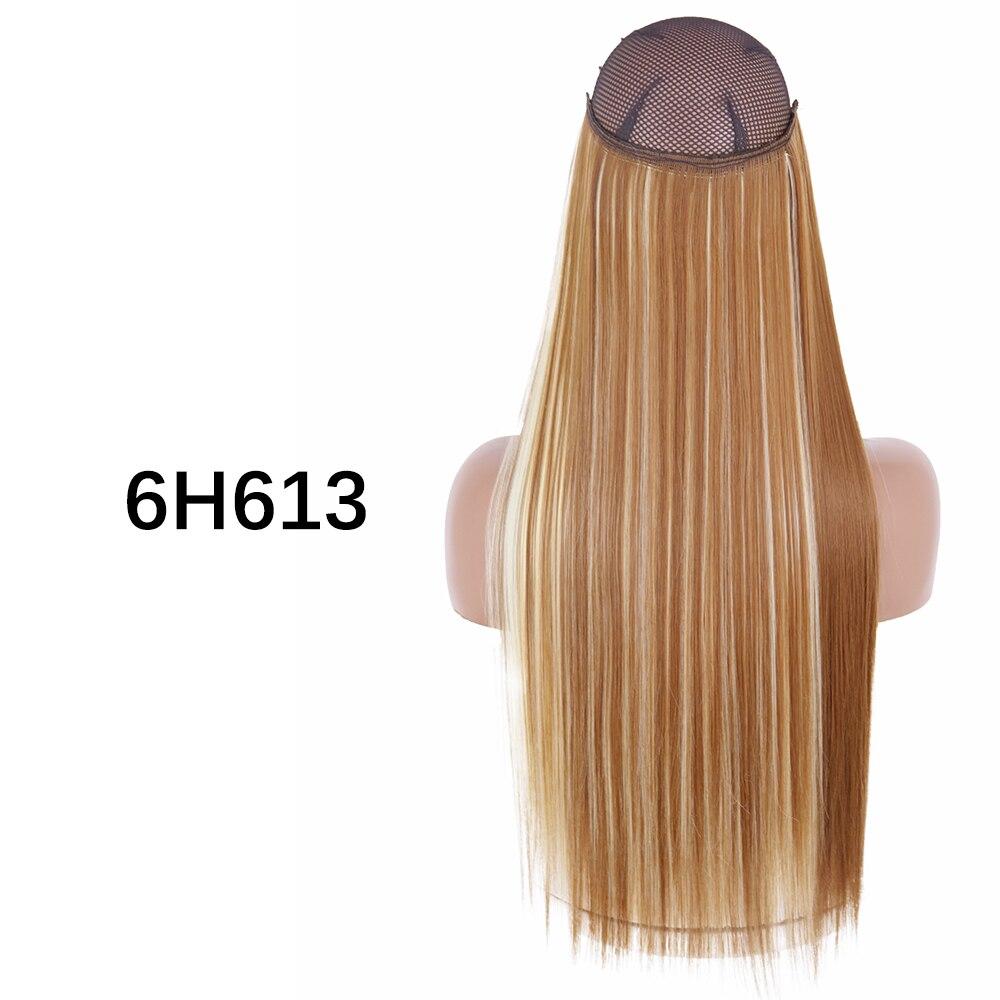 MERISIHAIR Clip-less Synthetic Hair Extensions Invisible Line Hairpiece 16 22 32 Inches Natural Black Brown Blonde for Women