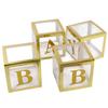 Baby Shower Balloon Box Safe Harmless Golden Transparent Pre Folded Paper Plastic Clear Baby Boxes
