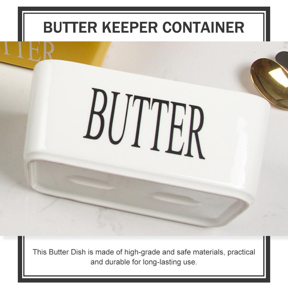 Butter Keeper Dish Rectangle Ceramic Material Safe Elegant Multi Purpose Kitchen Use Hand Butter Churner