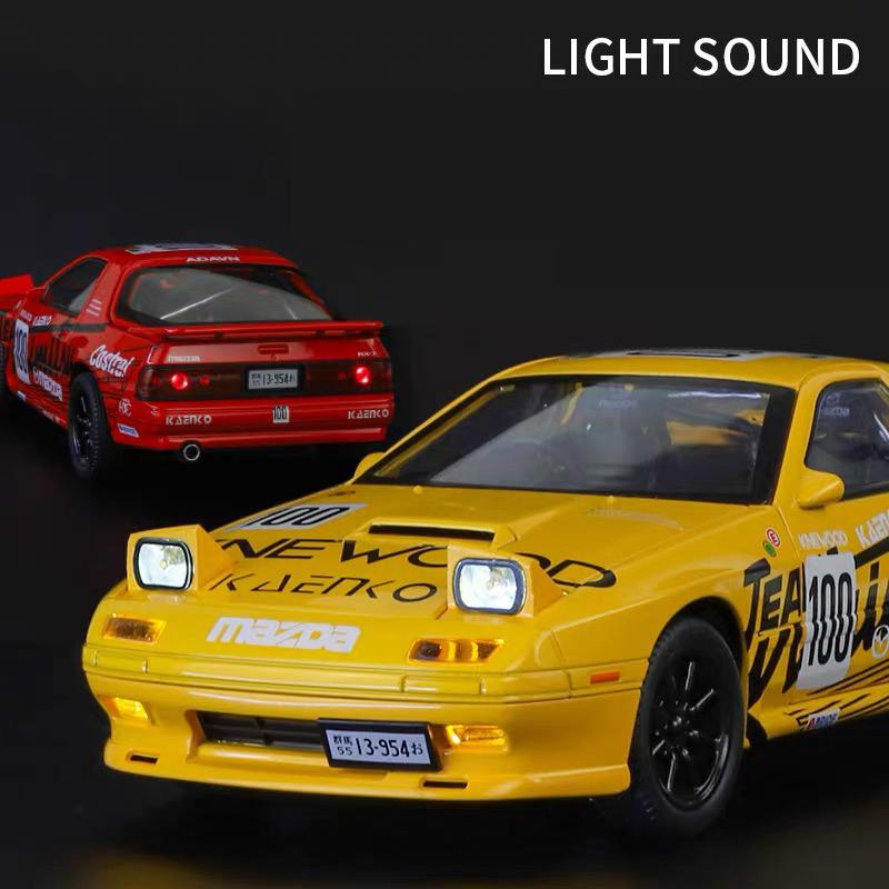 1/24 Mazda RX7 Wersja Wyścigowa Samochód Stopowy Odlewy Ciśnieniowe i Pojazdy Zabawkowe Model Samochodu Miniaturowy Model Samochodu Zabawki dla Dzieci
