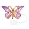 Cute Butterfly Straw Caps Silicone Toppers Covers for 10mm Straws, Dust-Proof Reusable Party Charms Guests Tumblers, Colorful Tips Accessories Coffee