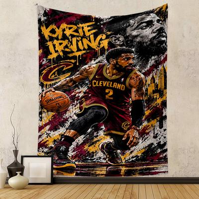 Kyrie Irving Cleveland Basketball Art Patterned Patterned Tapestry for Bedroom and Living Room Home Decor Sofas