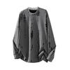 Hip-hop Fake Two-piece Long-sleeved T-shirt Men's Design Sense Street Irregular Wear-out T-shirt Shirt
