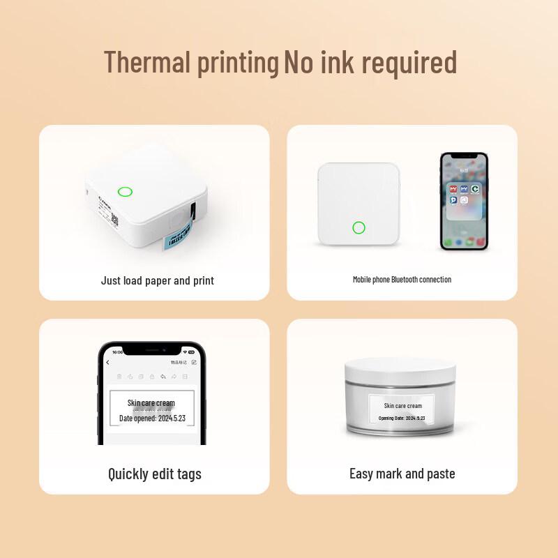 DeTong PrintCube P0 Portable Bluetooth Label Printer