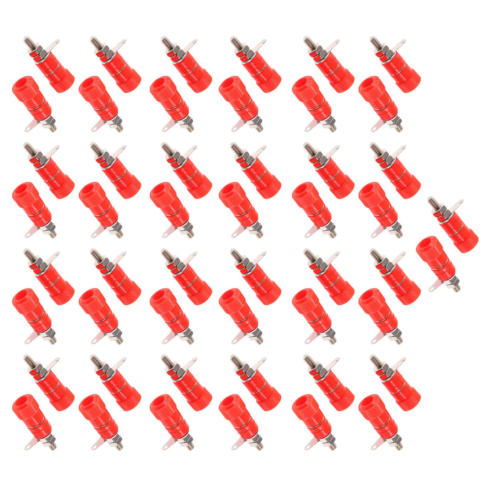 

50 шт. 4 мм разъемы типа банан гнездо разъем усилитель динамик клеммы клеммная колодка электрический разъем клеммный наконечник долговечный красный