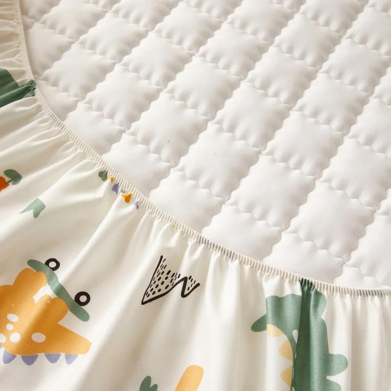 3-teiliges Set Bettbezug, süßer gesteppter Matratzenbezug, weiches, hautfreundliches, bedrucktes Spannbettlaken, 1 Matratzenbezug + 2 Kissenbezüge