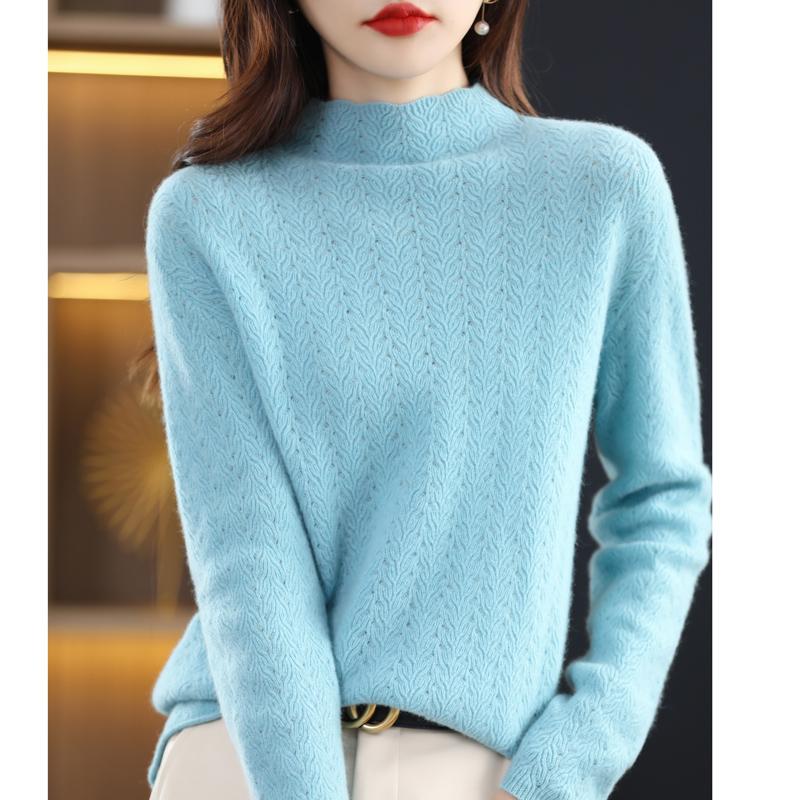 Women's Cashmere Sweater Qinghe Cashmere 30% Cashmere 70% Wool Women's Autumn and Winter Cashmere Sweater Soft and Warm