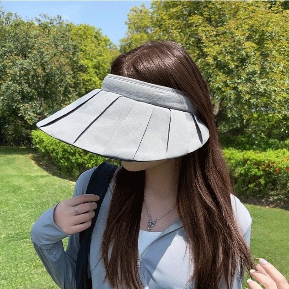 Empty Top Hair Hoop Hat Foldable Beach Sunshade Hat Portable Sun Hat