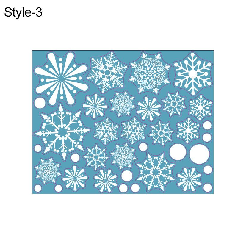 36Pcs/sheet White Snowflake Christmas Wall Stickers Glass Window Decal Sticker Christmas Decorations For Home New Year Gift