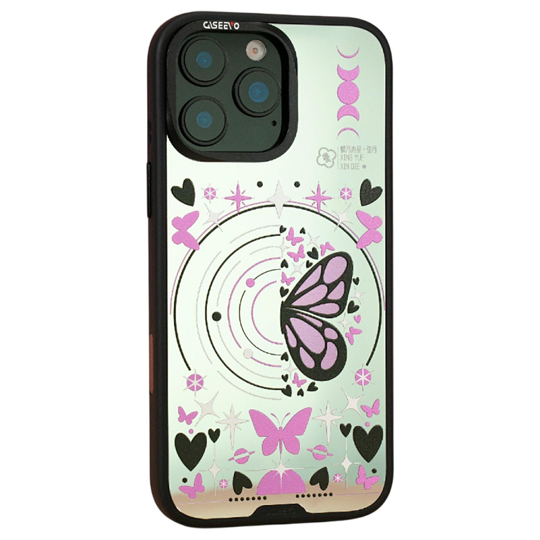 

CASEEVO For iPhone 16 Pro Max Magnetic Case TPU Acrylic Phone Cover with Detachable Backplate Crescent Moon