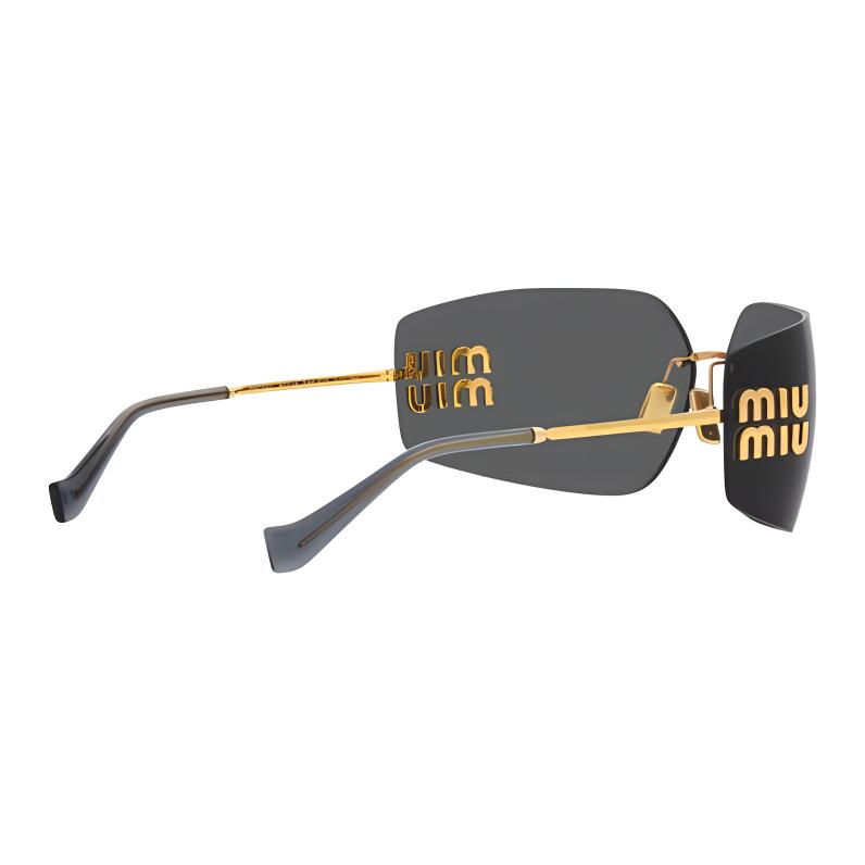 MIU MIU Side Logo Irregular Shape Sunglasses Women Sunglasses Gold MU54YS5AK5S0
