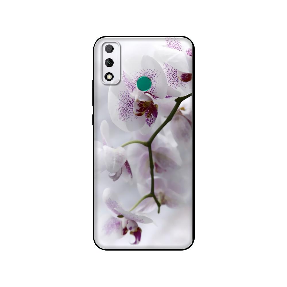 Black Tpu Case For Huawei Y9S Y6S Y8S Y5P Y7P Y8P Case For Huawei Y5 Lite Prime 2018 Y6 2019 Cover Orchid Flowers Colorfu