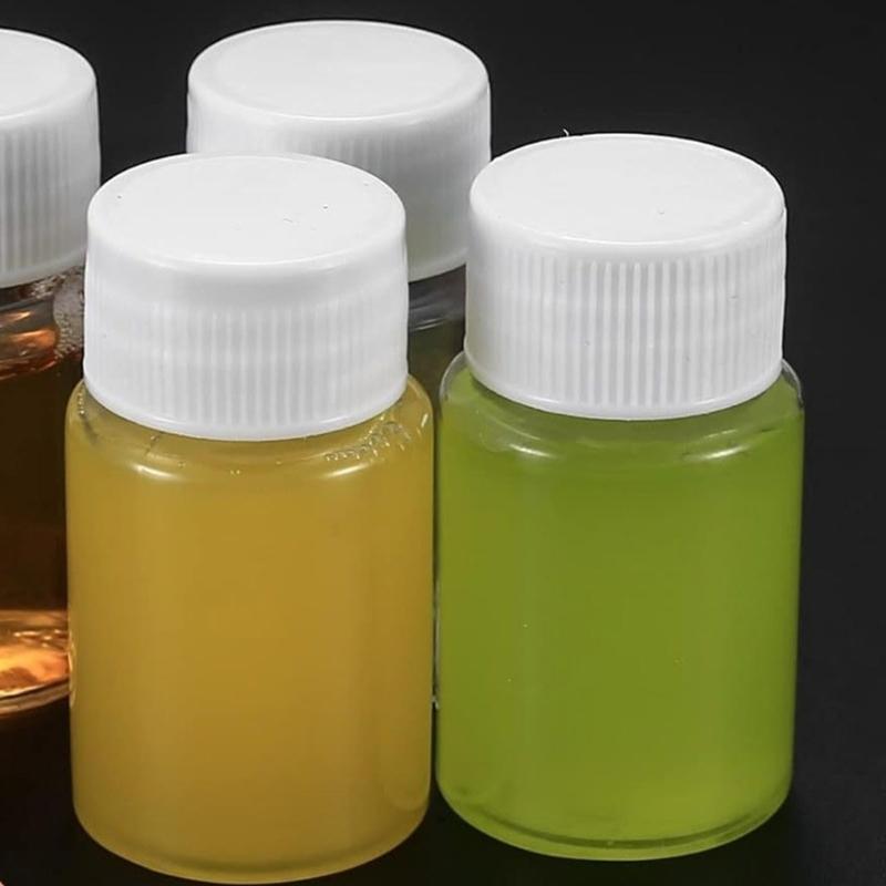 Set of 60 Plastic Bottles with Lids 15ml Capacity Transparent Dispenser Bottles Liquid Storage and Dispensing Bottle