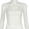 European and American Summer Retro U-neck Backless Slim Fit Short Top