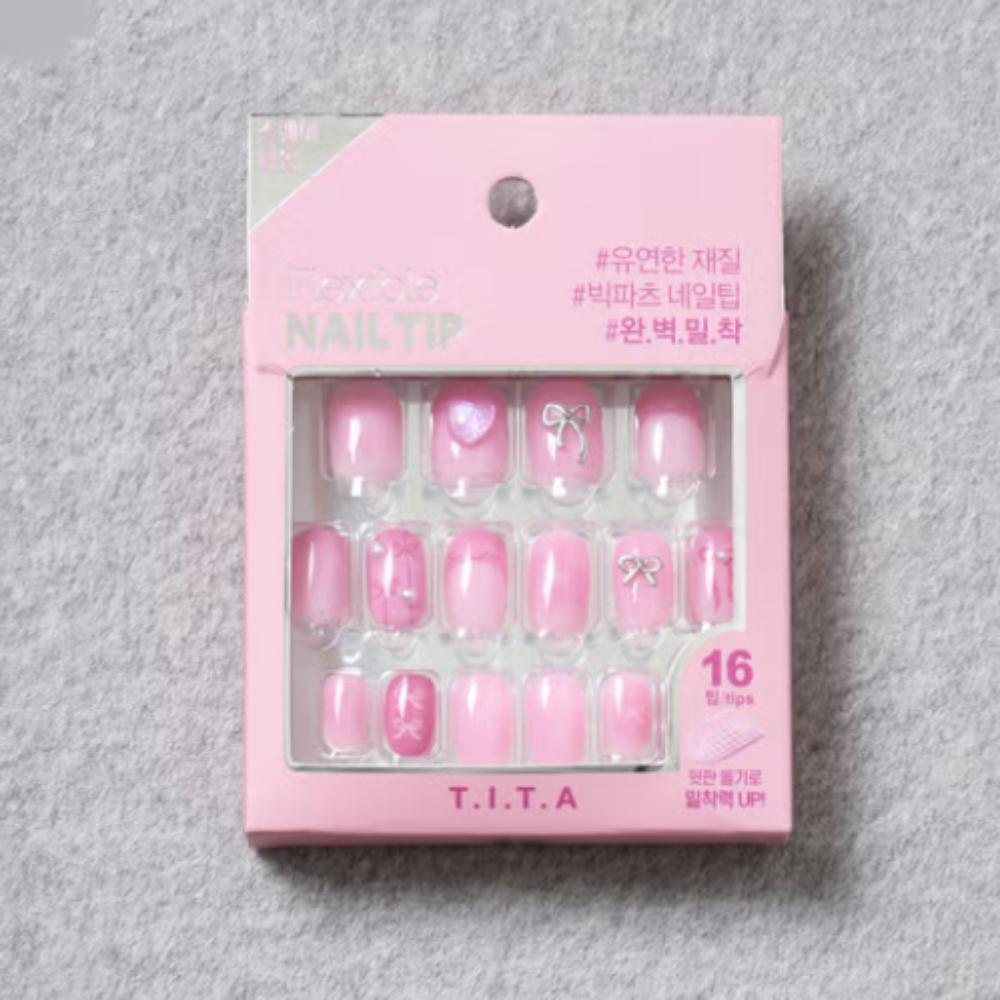 Square Nail Tips - 25SS TITApress Pink