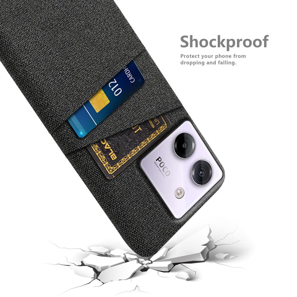 For Xiaomi Poco M7 Pro 5G Case Cloth+Hard PC Phone Cover with Dual Card Slots