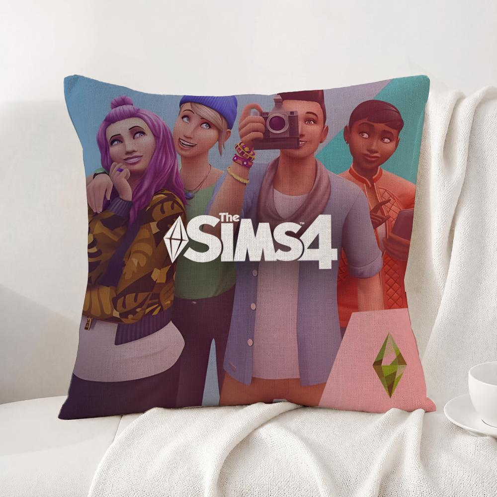 Game The Sims Cushion Cover Natural Linen Pillowcase Set AllinOne Decor Cushion Cover for Sofa Bedroom Chair