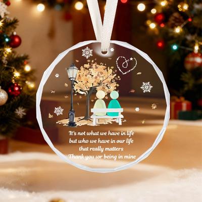 Noel Dostluk Şeffaf Cam Kolye Ucu Dostluk Hatırası, Asılı Süs, Navidad Hatırası, Tatil Partisi Dekorasyonu, Dostluk Hediyesi