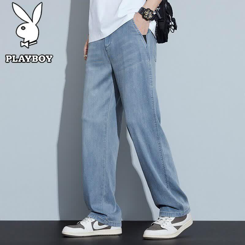 PLAYBOY Men's Summer Loose Straight Leg Jeans