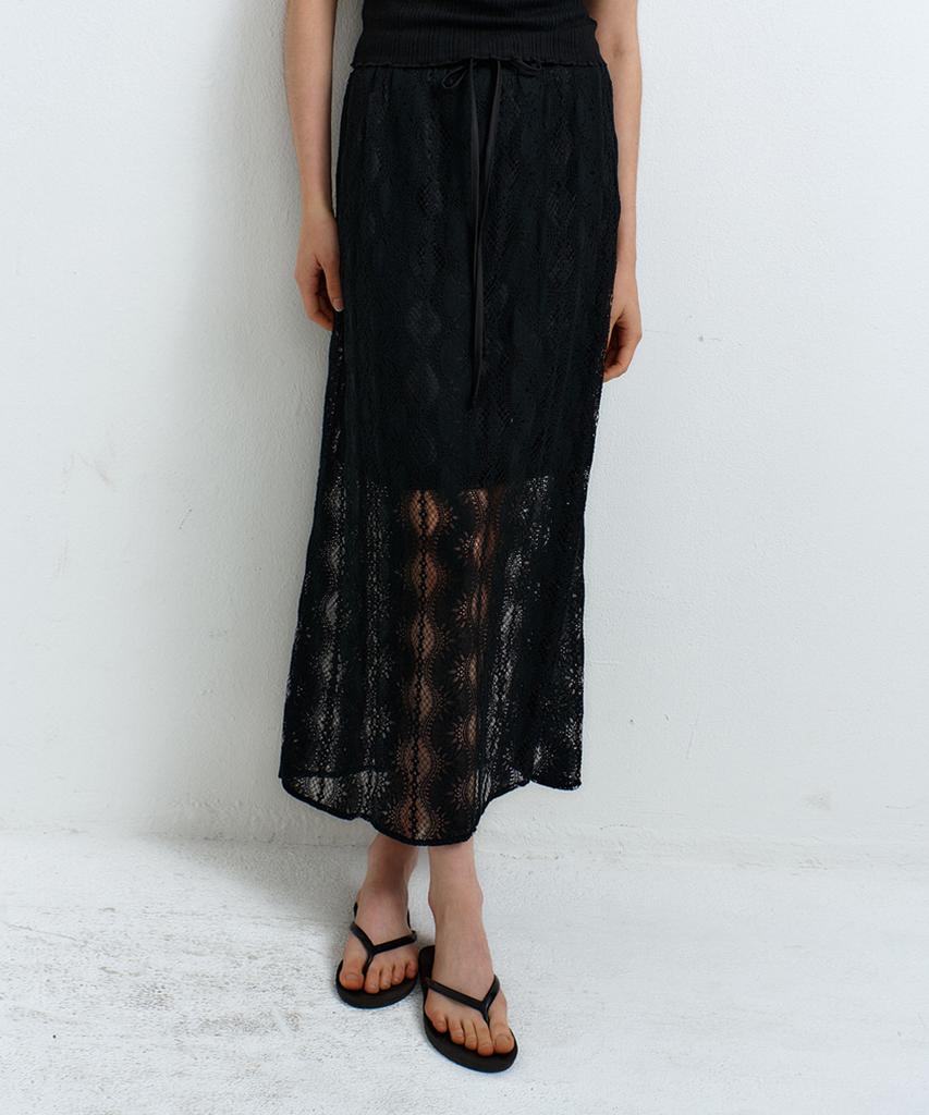 RAVEROUS Lace Long Skirt_Black