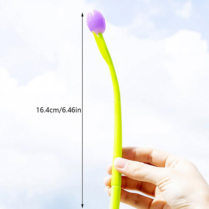 

Creative Tulip Flowers Meet Light And Change Color Gel Pen Silicone Material Pen