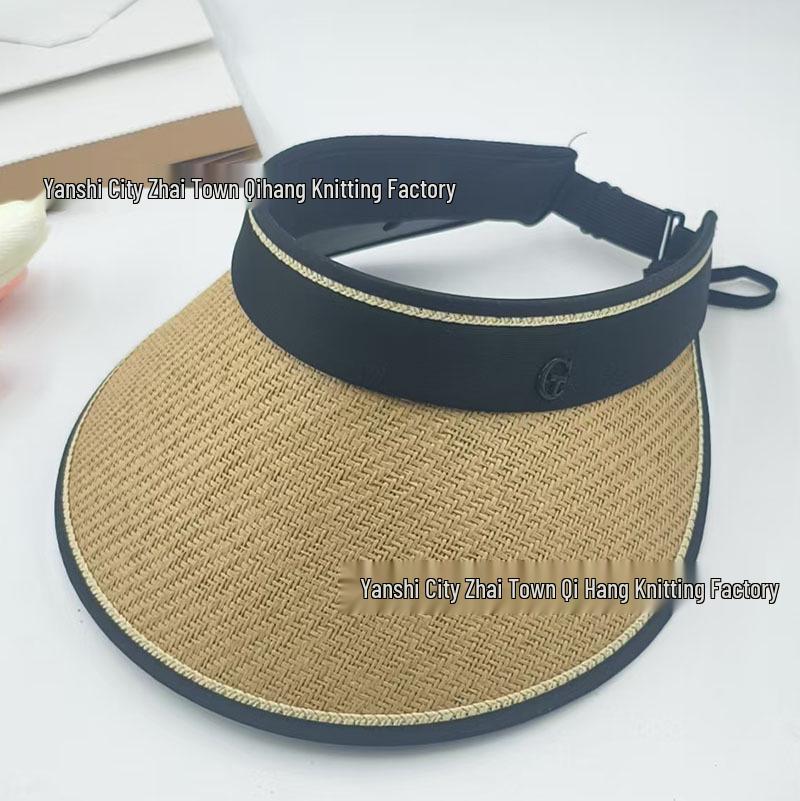 Women's UV Protection Straw Sun Hat with Face Shield, Korean Style, Wide Brim