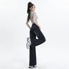 Women's High Waist Retro Straight Leg Jeans - Blue-Gray, Slimming and Loose, Floor-Length for Spring/Autumn 2026