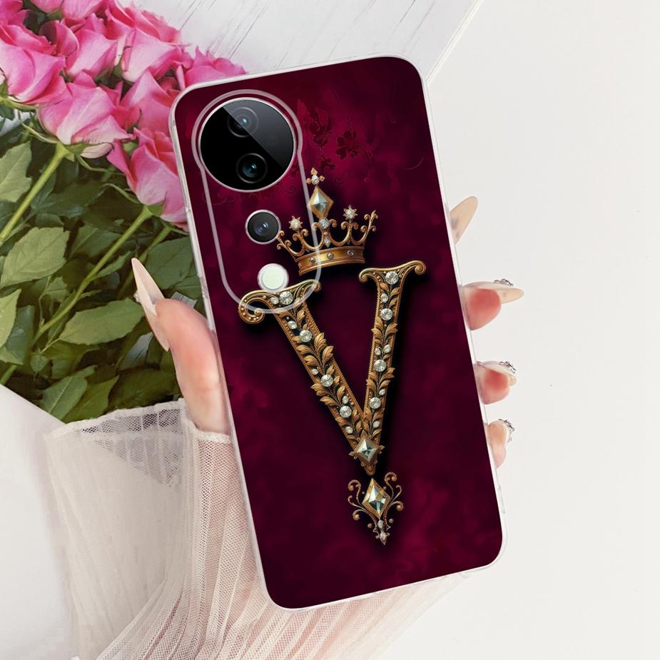 For Vivo V40 Pro Case V2347 Luxury Crown Letters Cover Soft Slim Phone Case For Vivo V40e V 40 Pro VivoV40 E V2403 Fundas Bumper