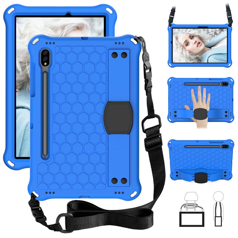 Samsung S9/S8 Tablet EVA Protective Case for Kids - Honeycomb Design with Hand Strap and Full Coverage Anti-Drop Protection.