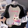 Cartoon Cat Graphic Girl Printed T-shirt Summer Women's Casual Outdoor Kids Short Sleeved T-shirt Clothing
