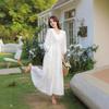 French White Dress Spring Dress Women's New Waist and Thin Temperament Gentle Wind Seaside Vacation Skirt