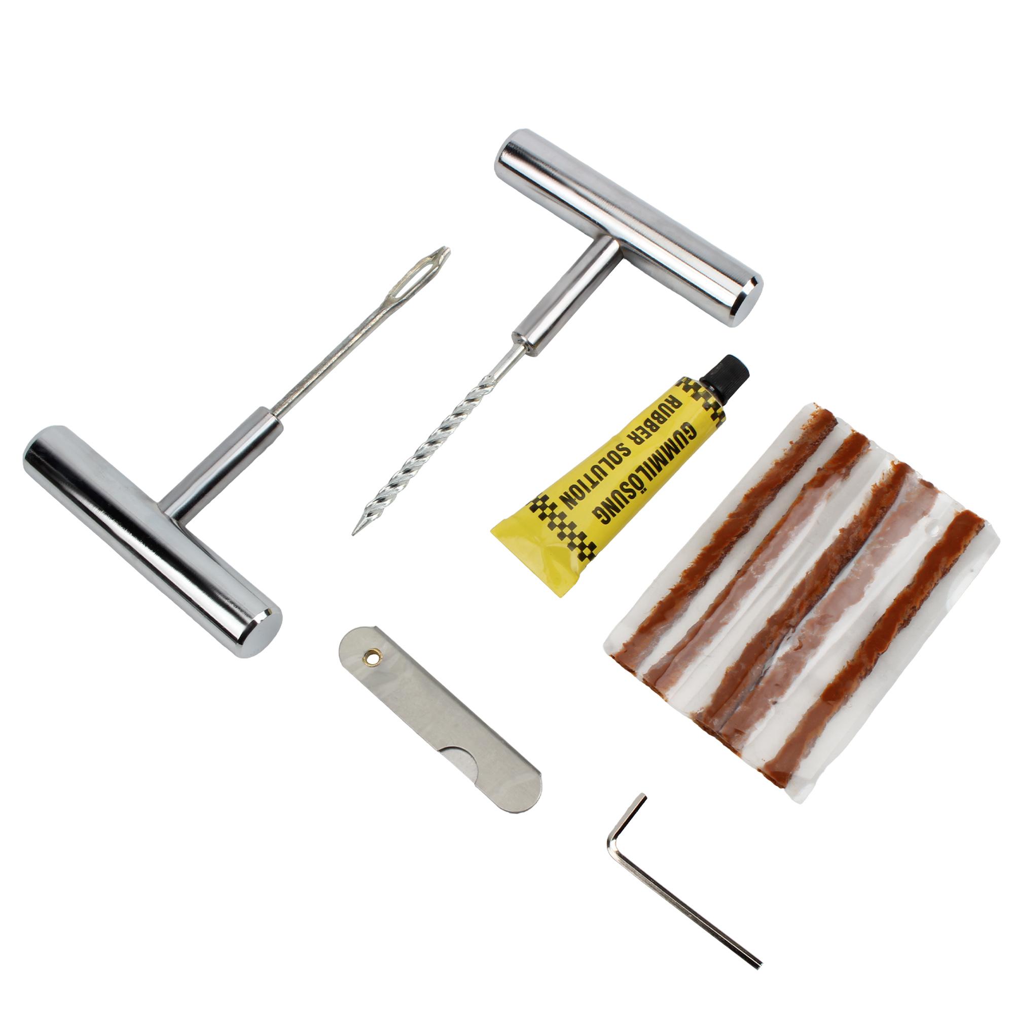 Universal Motorcycle Tire Repair Tools Set Dirt Pit Bike Rubber Strips Tubeless Tyre Puncture Studding Plug Tire Repair Tool