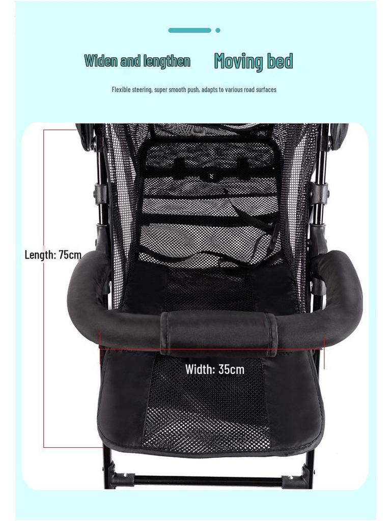 Lightweight Foldable Baby Stroller for Sitting or Lying