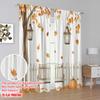 2pcs,2D plane printing Curtains&Window Treatment Autumn Leaves Bench Lanterns Polyester Fabric (without rod) Art Deco Festive