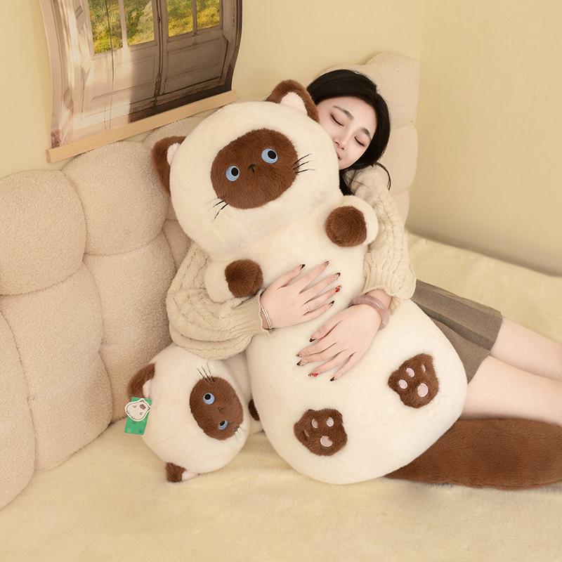 Adorable Sweet Cat Plush Toys Soft Fat Round Kitten Dolls for Girls Gifts Home Decor Fluffy Stuffed Animals