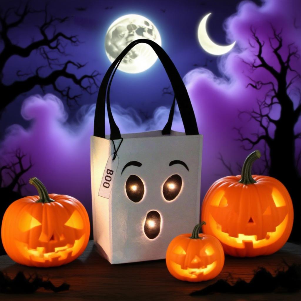 Glowing Candy Bag, Storage Bag, Handbag, Halloween Candy Bag Handbag(10*7.5*4inch)