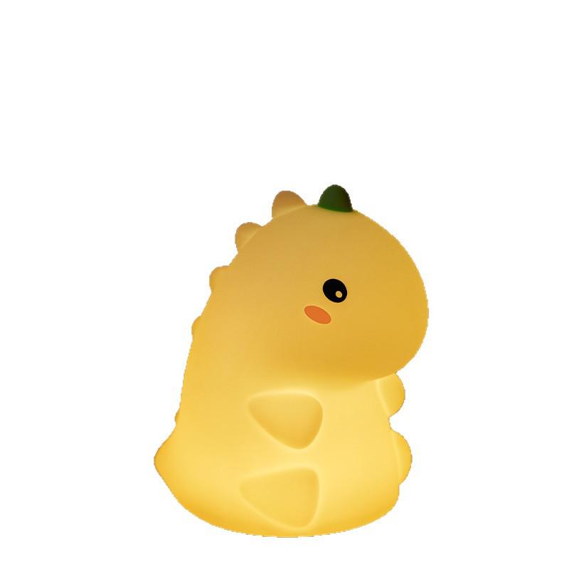 Dinosaur Silicone Night Light: Creative USB Rechargeable Tap Light for Kids' Bedside