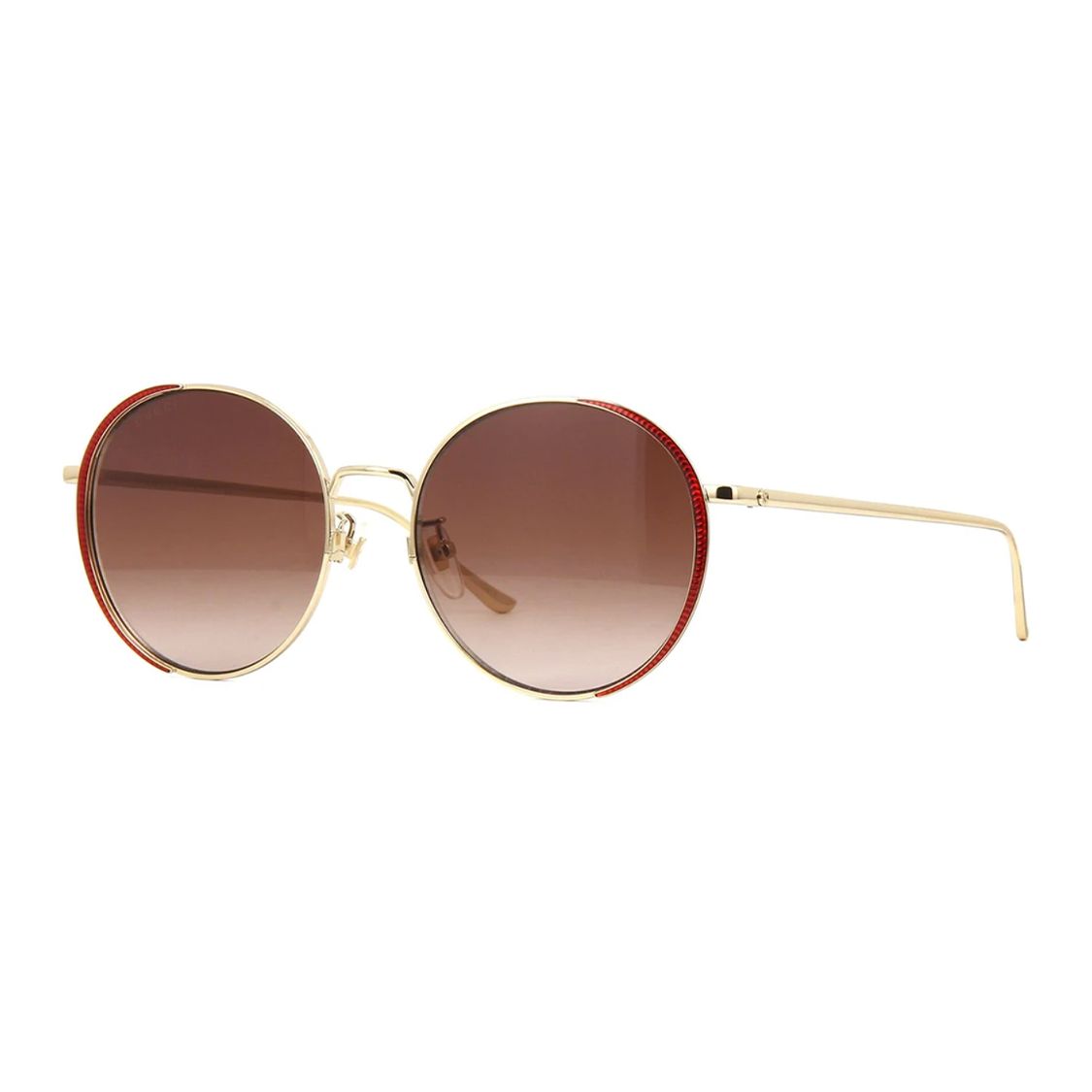 Gucci Luxury Round Sunglasses Women sunglasses GG0401SK-002 Dust Bag+Eyeglass Case (Random Color)
