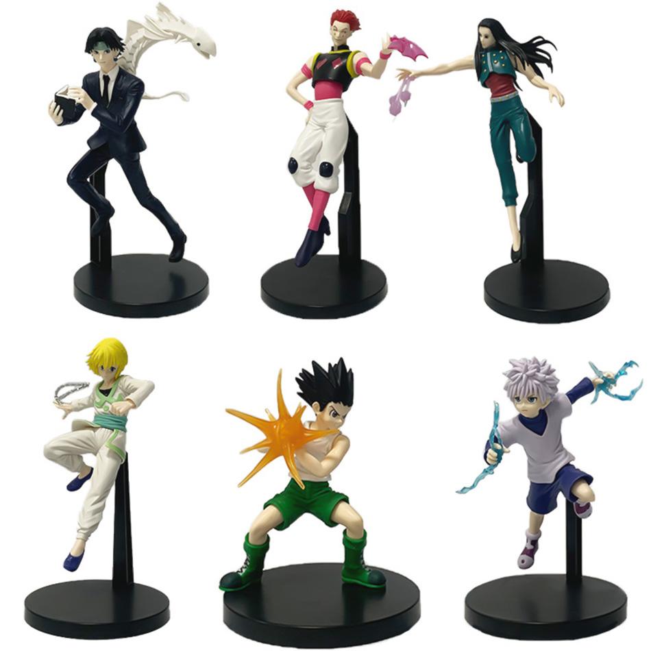 Hunter X Hunter 6PCS Anime Action Figure Set Gon Killua Kurapika Hisoka Chrollo Illumi PVC Collectible Model Toys Gifts In Stock
