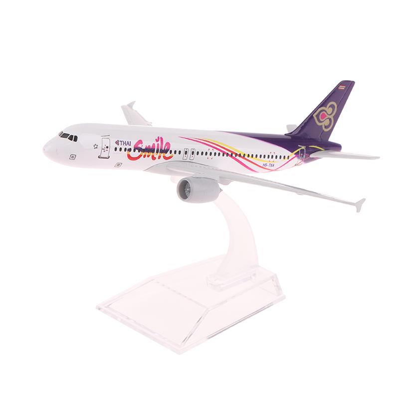 16Cm Metal Aircraft Model Replica Thai Smile 320 Airplane Scale Aviation Diecast Miniature Art Home Office Decor Toy Gift