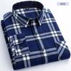New Flannel Plaid Shirts For Men Spring Cotton Easy Care Non-iron Long Sleeve Casual Clothing Business Smart Dress Top Shirts